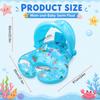 1PC Parent Child Baby Pool Float with Removable Canopy, Inflatable Swim Ring Seat Backrest, Sunshade Water Toy for Swimming Pool