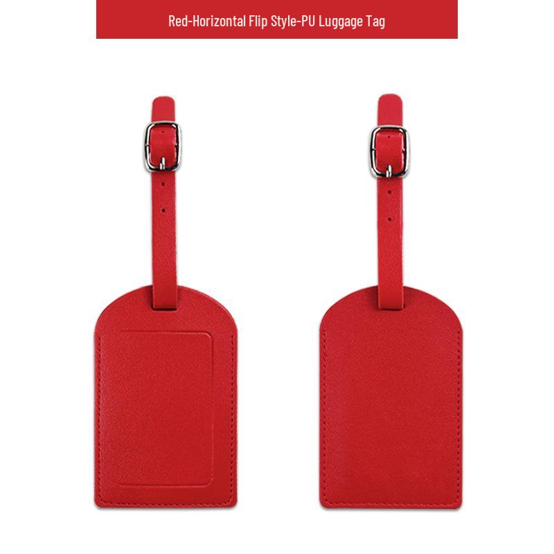 Customizable Soft PU Leather Luggage Tag with Logo and Travel Info Slot