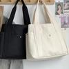 Large Capacity Canvas Solid Letter Tote Bag Versatile Handbag For Commuter Work Student Class Underarm Women'S Bag Shopping Bag
