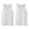 2Pcs Men Vest Round Neck Sleeveless Solid Color Muscle Tank Tops Gym Bodybuilding Running Sportwear Summer Clothing