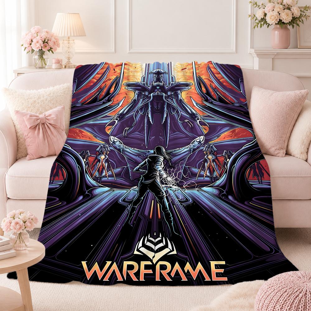 Super Game W-WarframeS Throw Summer Flannel Throw Blanket Soft Antistatic Washable KidFriendly Couch Bed