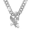 Hip Hop Street Animal Necklace, European and American Men's Cuban Chain Decoration, Personalized Alloy Eagle Pendant