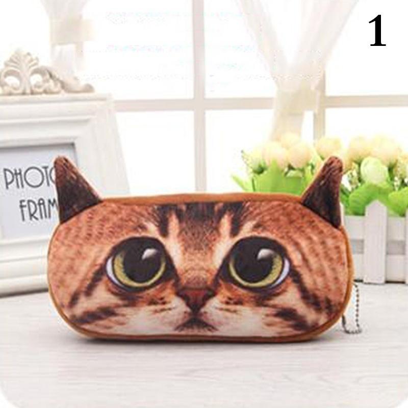 1 Stück 3D Katzenmuster Druck Federmäppchen Material Stifttasche Beutel Plüschbox Schulsachen