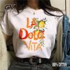 T Shirt La Dolce Vita Lemon Print Short Sleeve Clothing Women's Personality T-Shirt Harajuku Graphic Clothing Women's Top Tee