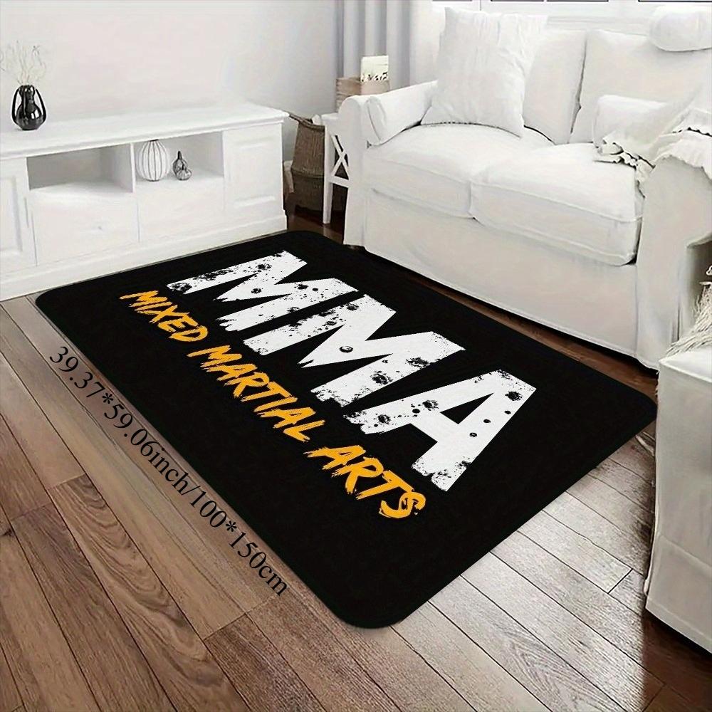 MMA-Thema Dicke Bodenmatte, Kräftiges Sportdesign Rutschfester Teppich, Langlebige Dekorative Matte für Fitnessstudio und Zuhause