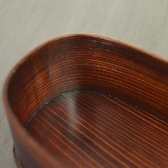 Magewappa Bento 1 570cc Box, Oval, Plain, Tier, Brown,