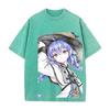 Mushoku Tensei Roxy Printed Tee Women Short Sleeve Clothing Washed Cotton T-shirt Vintage Casual T Shirt Loose Streetwear