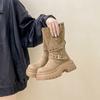 Retro thick-soled heightened two-wear women's Martin boots autumn and winter fashion versatile belt buckle new fashion boots short boots