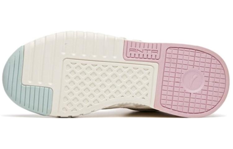 Women's Sneakers Anta Abrasion Resistant Breathable High top Skateboard Shoes Women's Lotus Gray White