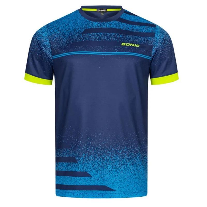 Heren Tafeltennis T-shirt Onderstroom Patroon Heren Zomer Ventilerend Badminton T-shirt Tafeltennis Korte Mouw Sneldrogend Top