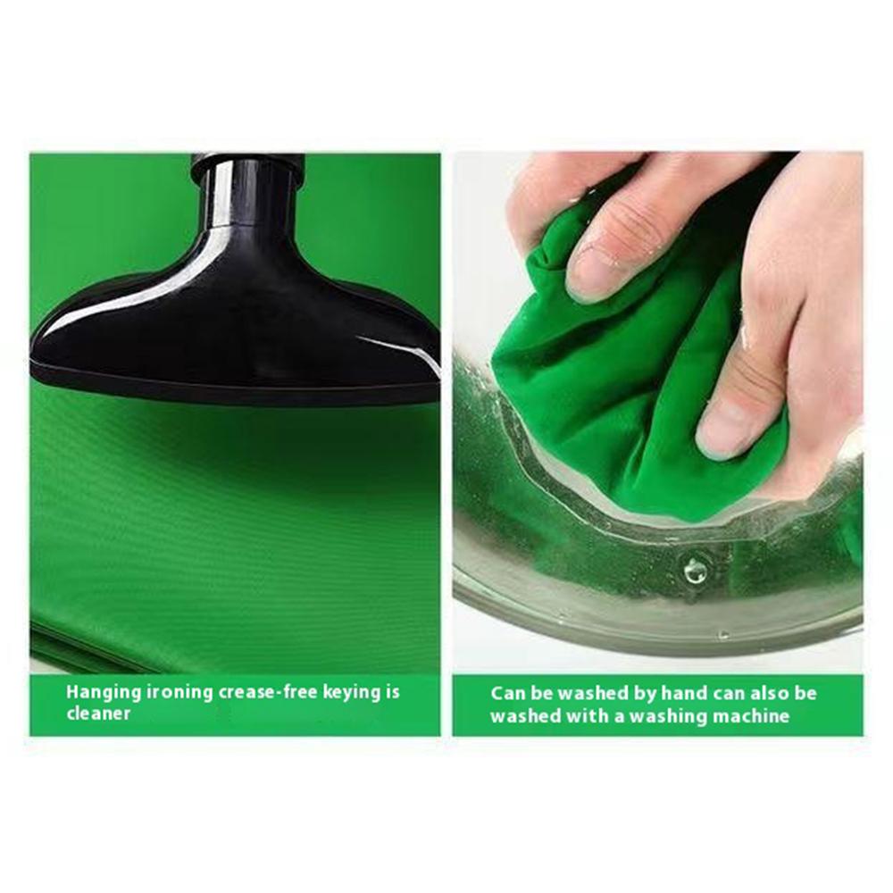 3x5m Green Screen Live Streaming Photography Video Recording Backdrop Cloth with 4 Traceless Nails
