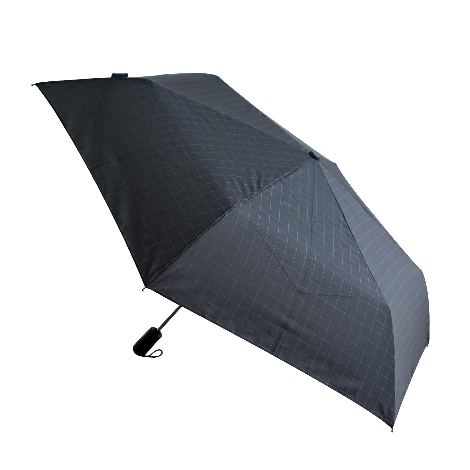 

Komiya Shoten 55см Автоматический Складной Ультра Ветрозащитный Зонт с Клетчатым Узором Открытие/Закрытие, Легкий, Функция Защиты от Падения, Стекловолокно, Мужской чёрный