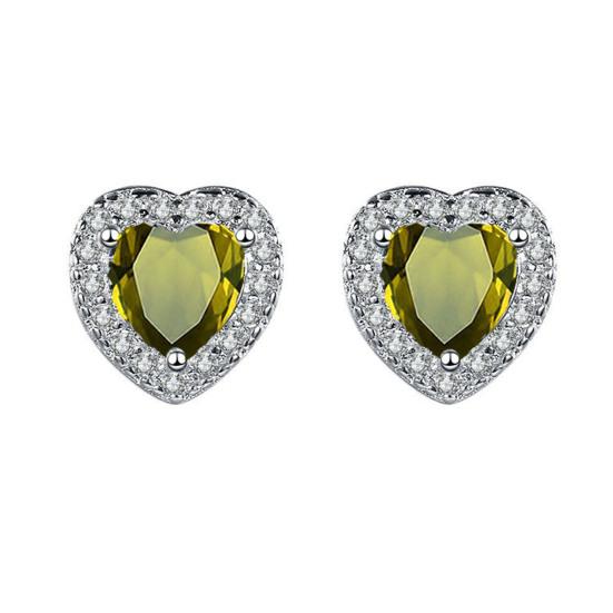 Heart Shape Earrings Full Diamond Effect Micro-Setting Love Zirconia Stud Earrings Romantic Jewelry for Women Girls Everyday Wear Anniversary Gift