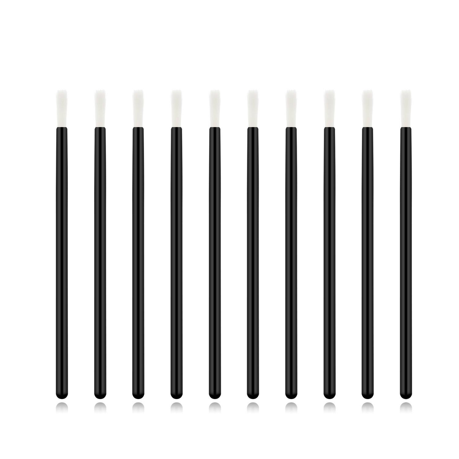 50 шт. Кисть для макияжа Губная кисть Индивидуальность Удобная Безопасность Нетоксичная Одноразовая Нейлоновая кисть 50pcs чёрный