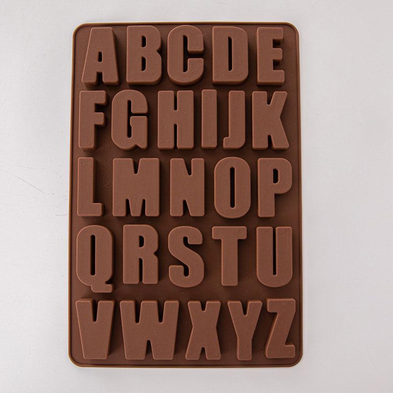 26 English Alphabet Silicone Mold A-Z Large Letters Chocolate Candy Cake Birthday Party Cake Decoration Baking Tools