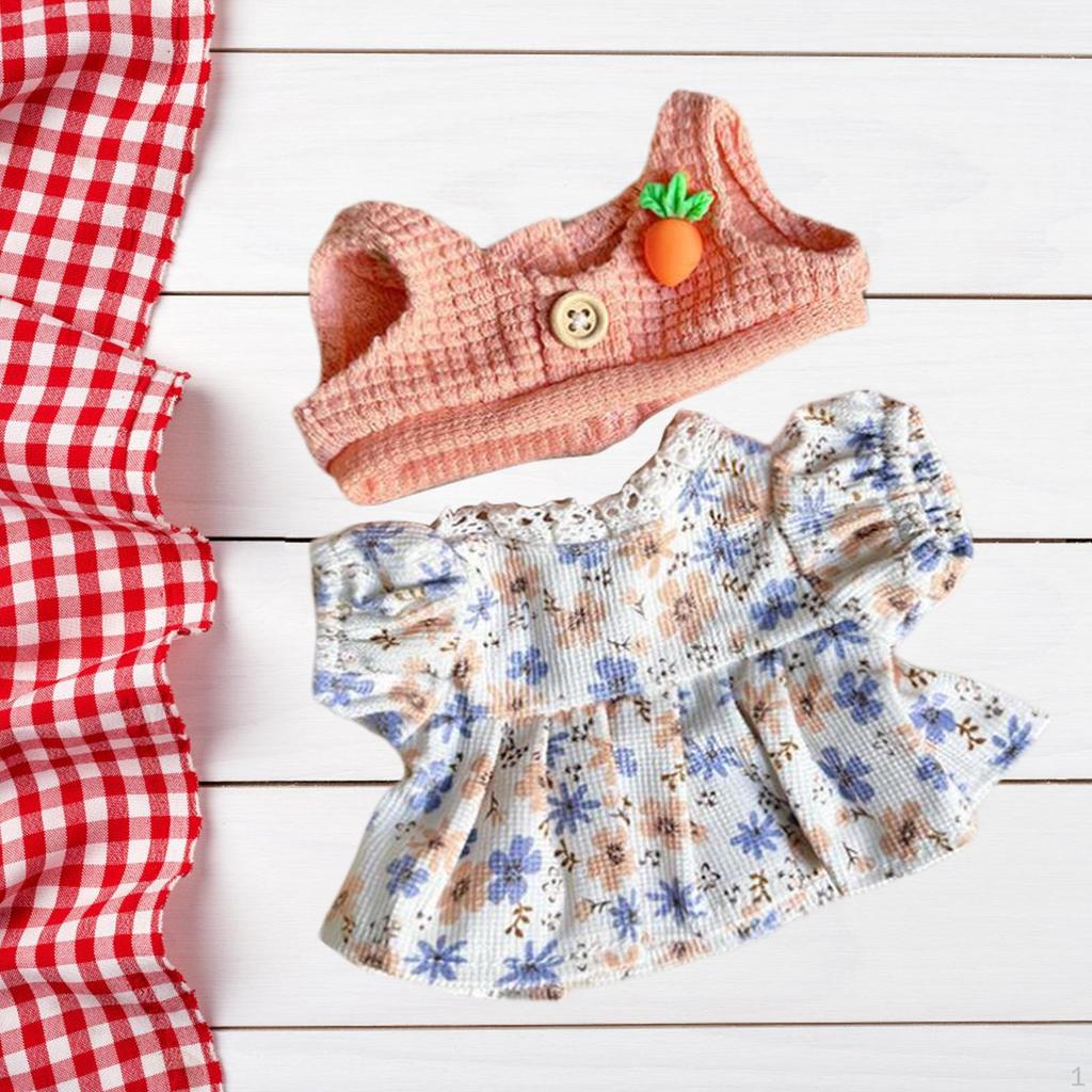20cm Doll Clothing Set with Dress and Vest for Plush Toys