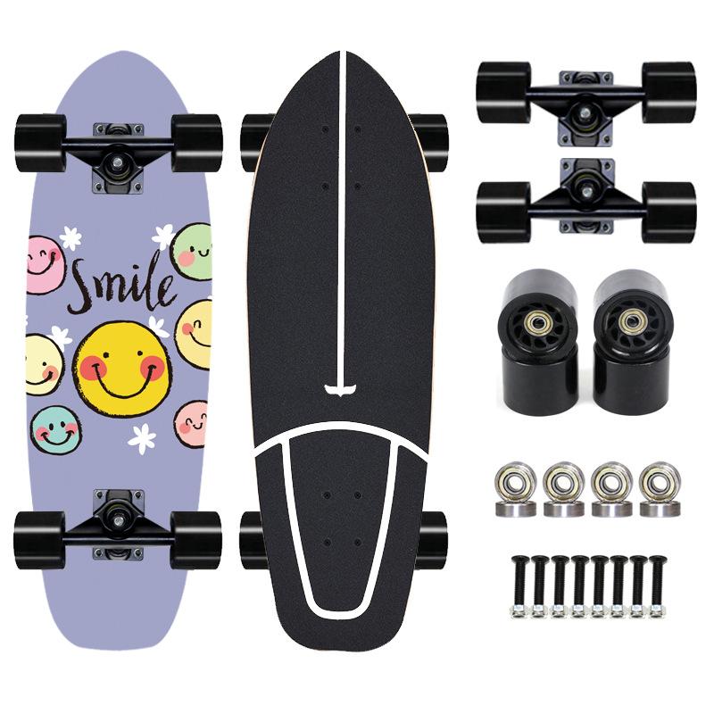 Thailand Maple Big Fish Board Single Upturned Skateboard Walking Board Land Surfboard Brush Street Board Four