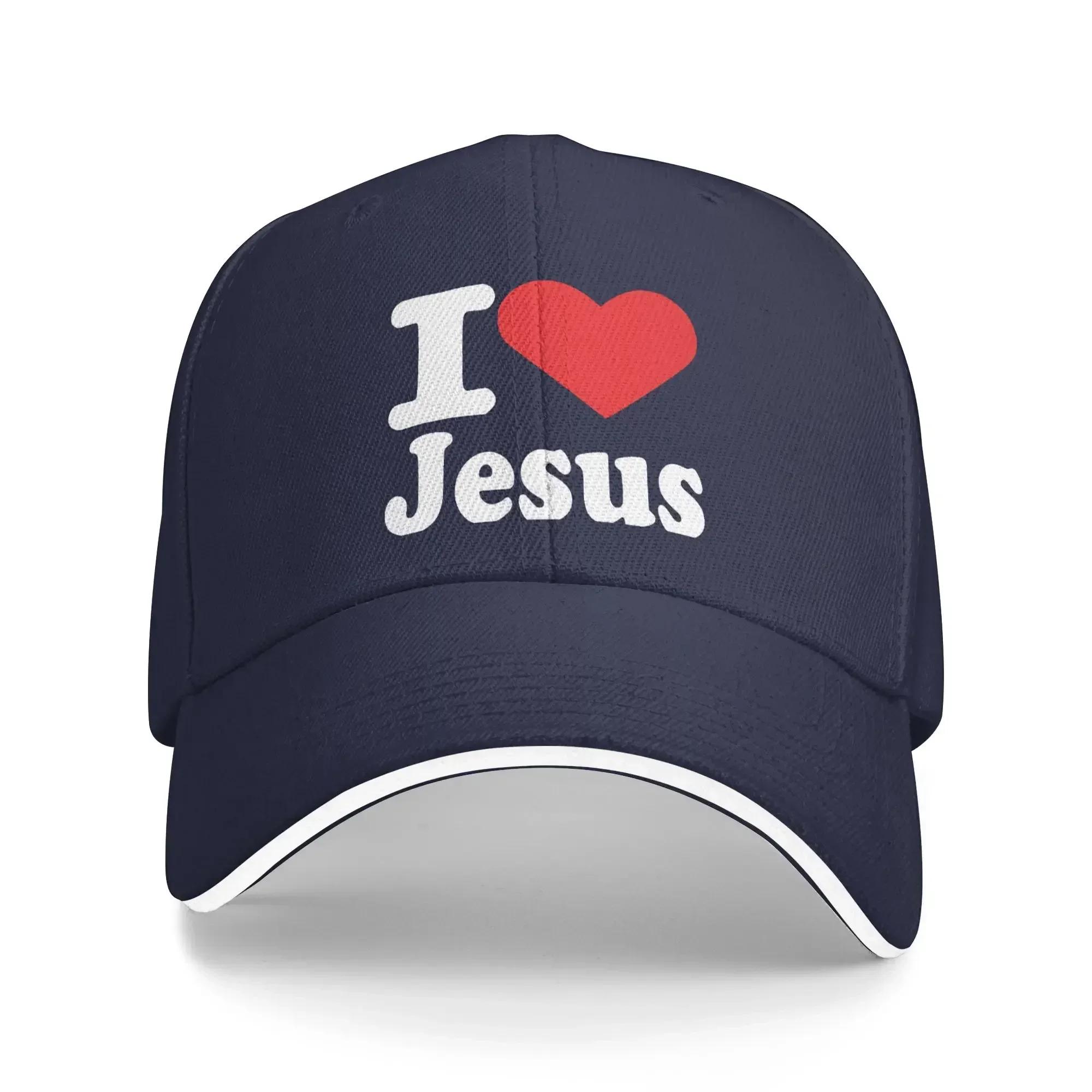 

I Love Jesus Print Baseball Caps Adjustable Snapback Hats for Unisex WoUnisex Outdoor Sun Cap Casual Trucker Hat One Size