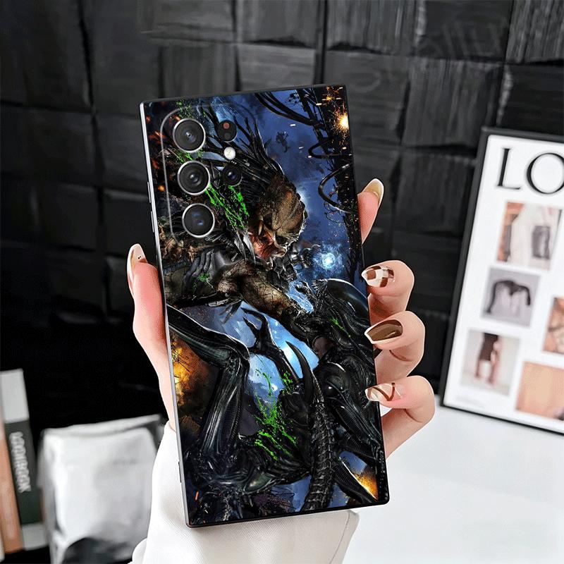 A-Alien Vs P-Predator Soft Phone Case for Samsung Galaxy S26 S25 Edge S24 Ultra S23 Plus S22 S21 FE S20 Black Cover Back Shell
