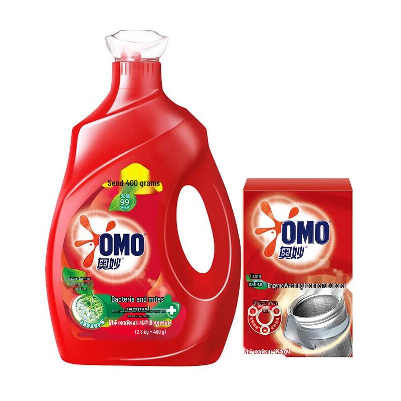 OMO Antibacterial Laundry Detergent with Washing Machine Cleaner