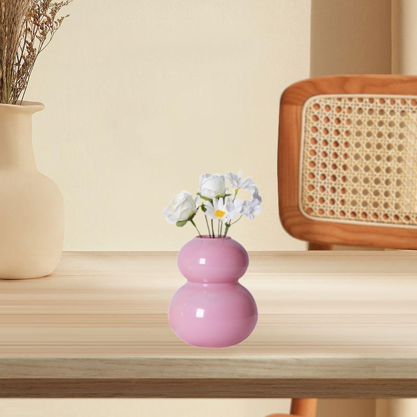 

Gourd Shaped Flower Vase Floral Arrangement Home Decor Desktop Ornament Tabletop розовый