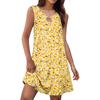 Dámské letní módní tílkové šaty A-linie bez rukávů ležérní květinové/jednobarevné kapsové šaty