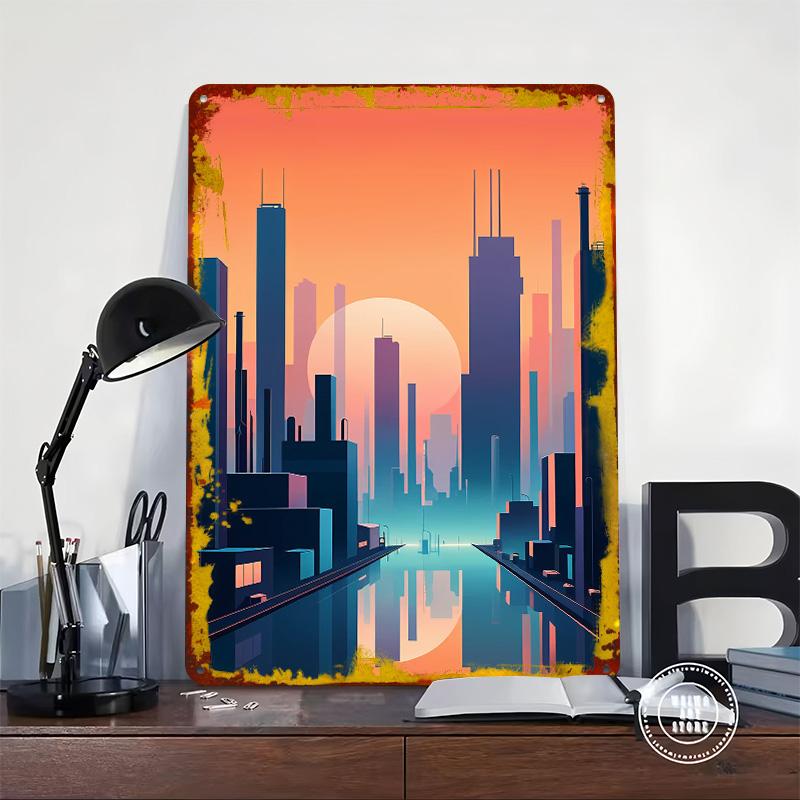 Urban Stillness Metal Poster Customized Wall Art Retro Vintage Tinplate Signs for Decoration Bedroom Decorations Room Decor Men