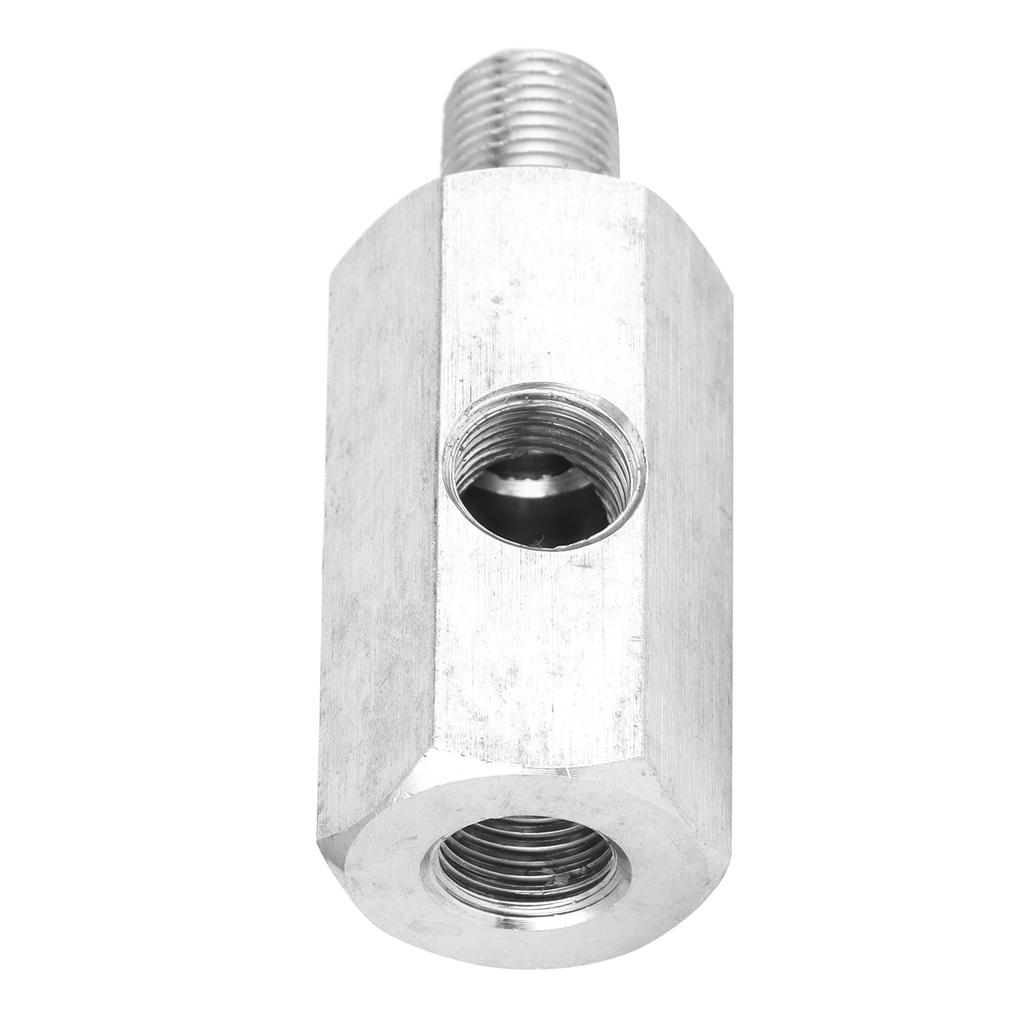 Universal 1/8in BSPT Tee Connector Oil Pressure Sensor NPT Adapter for Turbo Supply Line Gauge