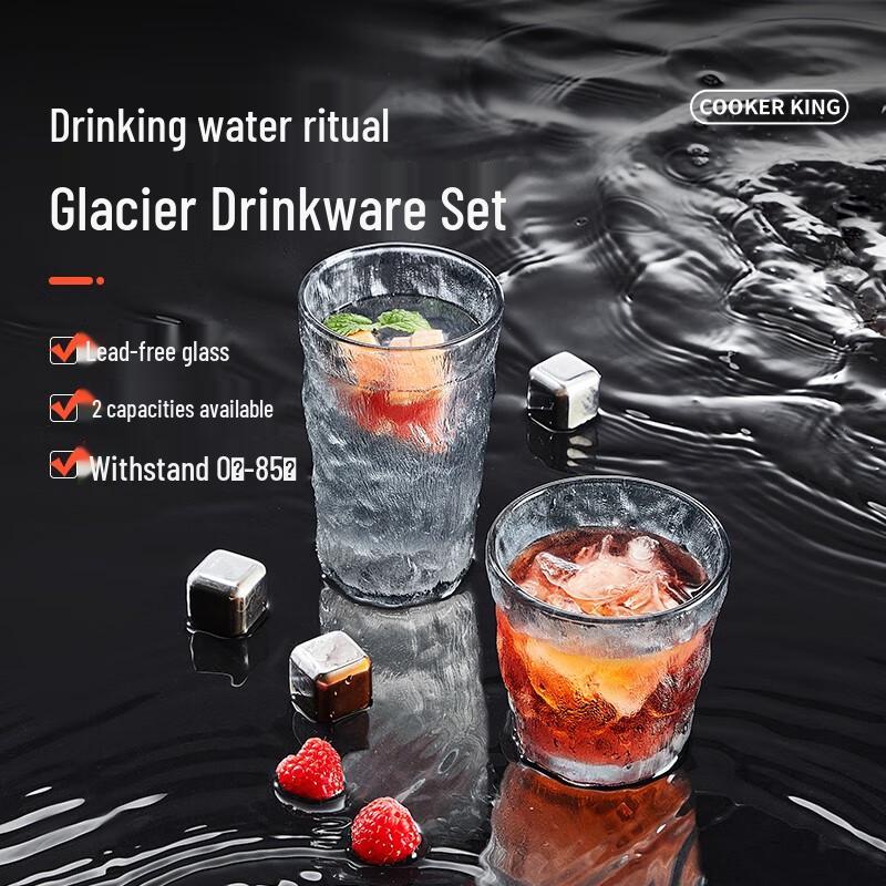 Cuidahuang Glacier Pattern Glass Drinkware Set