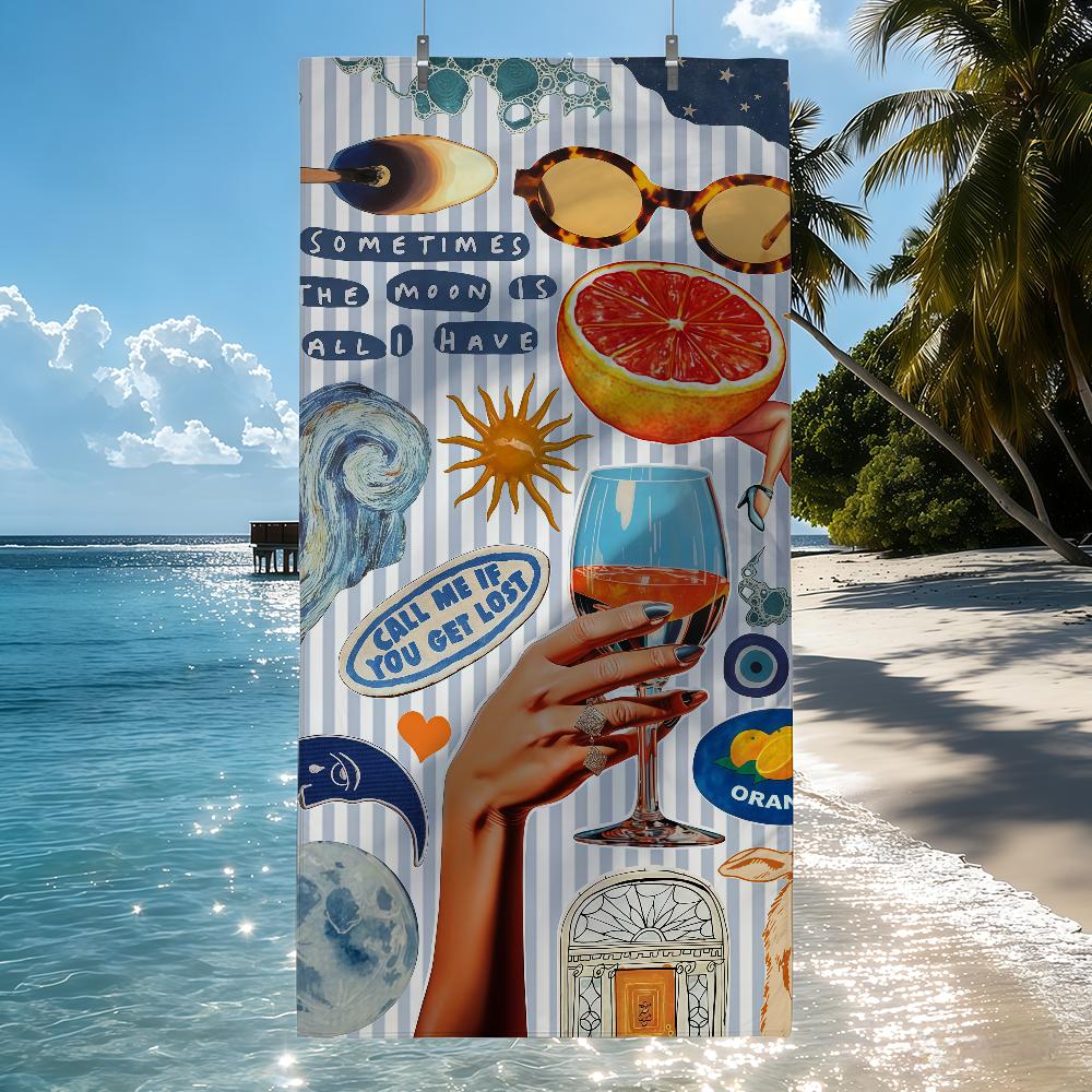 

Drinks A-Aperol Towel Quick Drying Beach Towels Are Suitable For Swimming Pools Camping Yoga And The Gym W30*H60(CM)