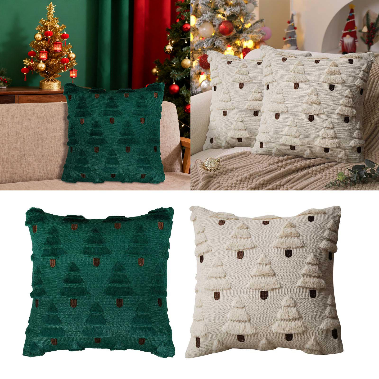 Christmas Embroidered Pillow Cover Christmas Tree Pillow Cover Cushion Set Atmosphere Decorative Pillow Toddler Pillowcases One Size