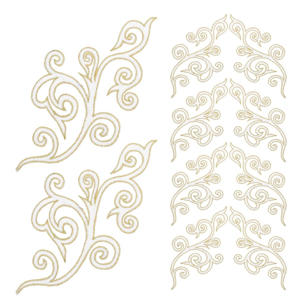 10Pcs Self-Adhesive Cloud Embroidered Applique Patches Elegant Decorative Embroidery Sewing for Wedding Dress Costume Formal