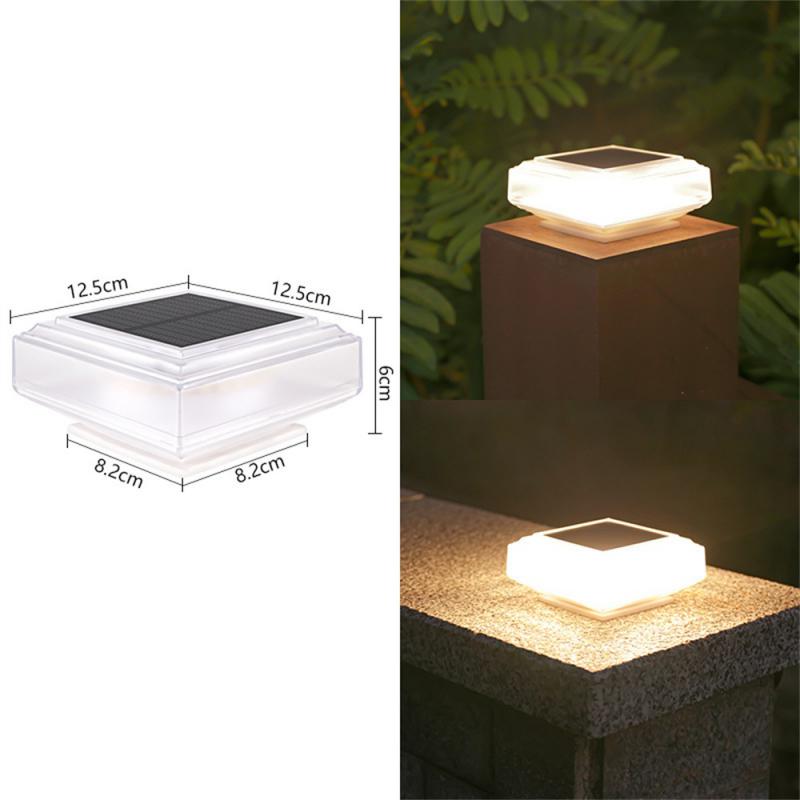 Solar Light Large Capacity Battery Solar Energy Waterproof Outdoor Square Lighting Outdoor Lamp Outdoor Safety Gate Post Villa