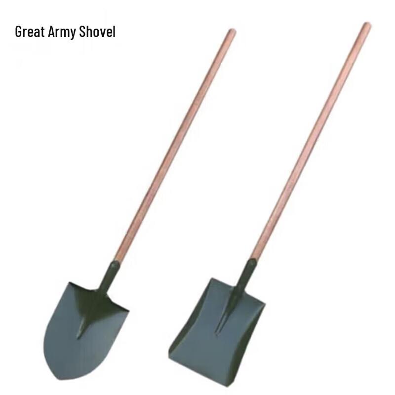 Kaisha Carbon Steel Engineer Shovel with Wooden Handle