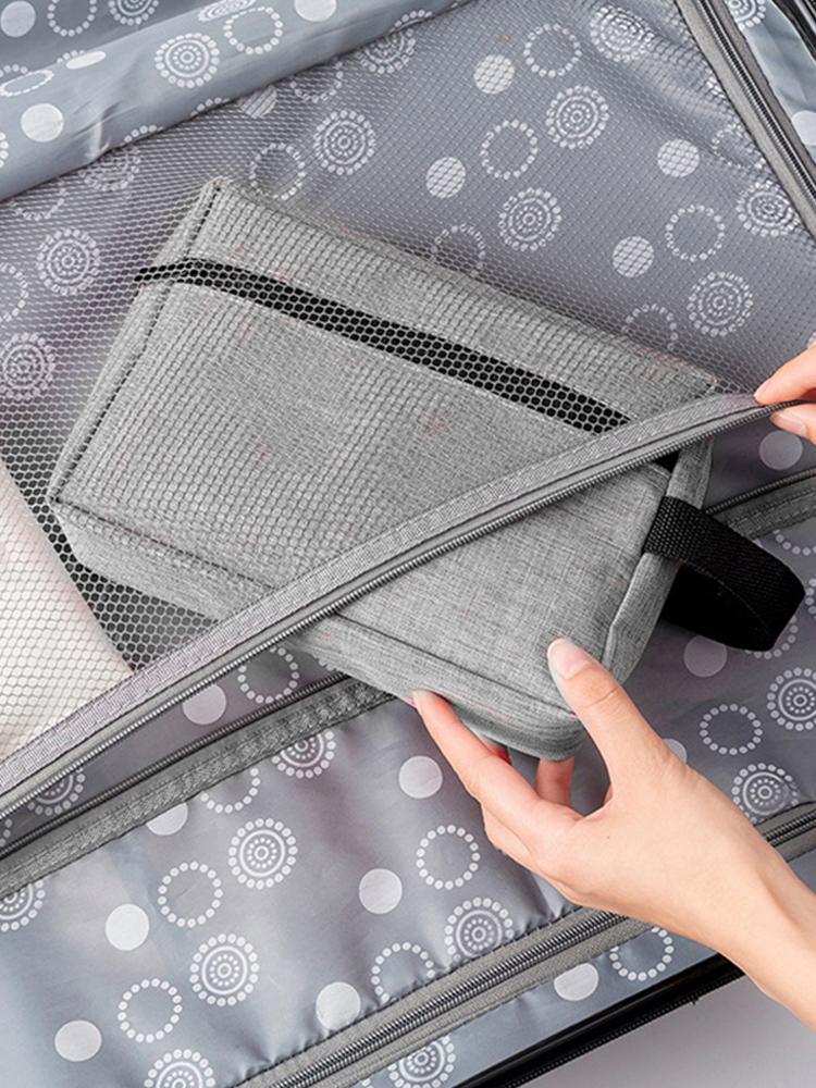 Waterproof Travel Wash Kit Cosmetics Bag Unisex Hanging Toiletry Pouch Handle Makeup Bag for Cosmetics Toiletries Brushes Tools