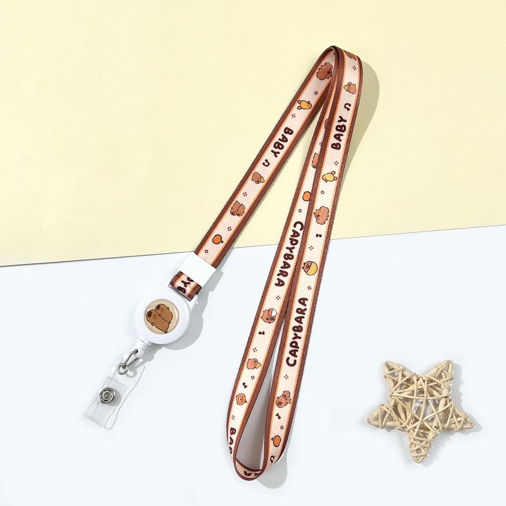 Cartoon Teleskopische Leichtziehbare Schnalle Lanyard Studenten Anti-Verlust Kartenhalter Halsband Langes Seil Arbeits Namensschild Namensschild Lanyard