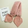 Coffee Color Faux Fur Rabbit Windproof Women Neck Guard Scarves Knitted Wool Scarf Warm Thicken