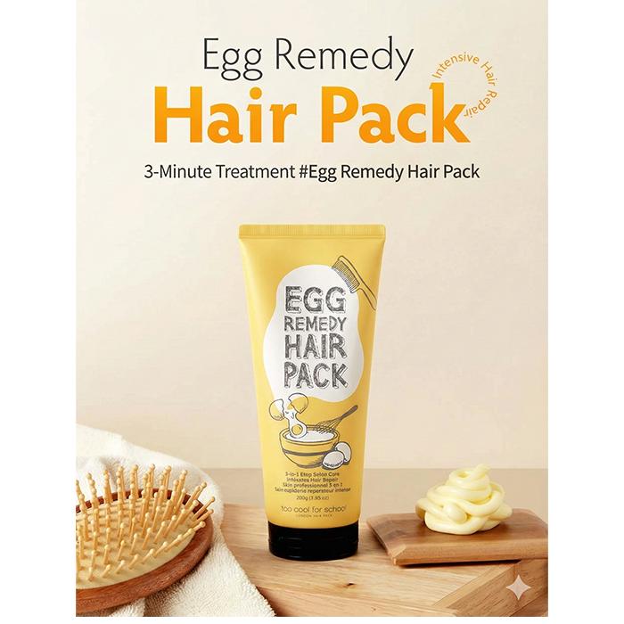 Too cool for school Egg Remedy Hair Pack 200g (3 Options)