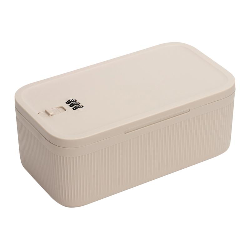 Combination Lock Storage Bin Dustproof Food Grade Plastic Security Storage Box With For School Office Household Use