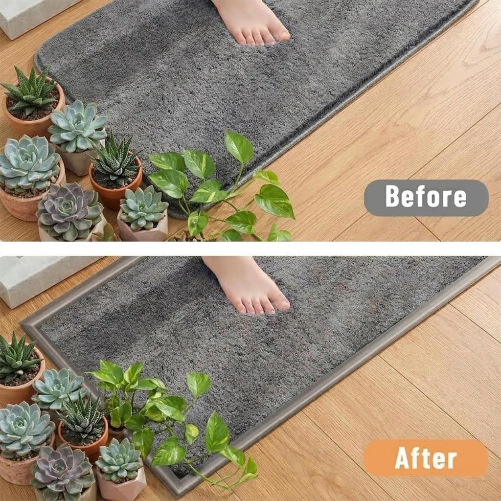 1PC 2m/78.74inch PVC Carpet Edge Trim Strip Cuttable Flexible Floor Transition Strip Safe Waterproof Rug Edge Protector Doorway