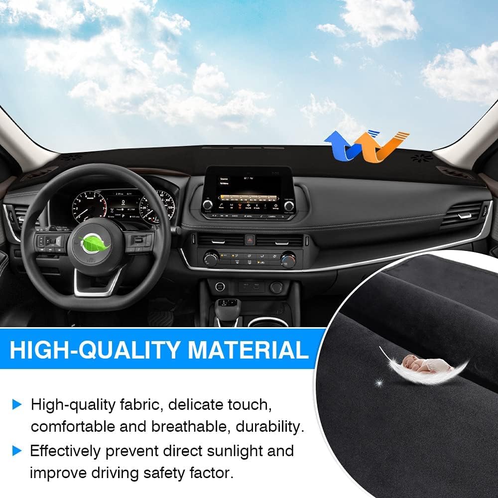 Dashboard Cover Mat for Nissan Rogue 2026-2026 2026 Accessories Dash Cover Flannel Dash Mat Sunshade Glare UV Rays Protector