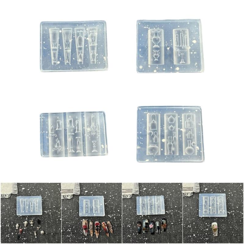 3D Floral Silicone Mold For Nail Art And Jewelry Crafting Reusable Elastic Carving Tool With Candle Vase Designs