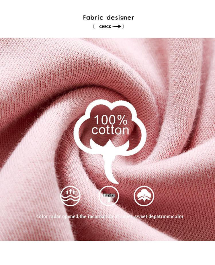 100% Cotton Women's Pajama Set – Breathable, Sweat-Absorbent, Long Sleeve Crew Neck for Indoor & Outdoor Wear (Autumn/Winter)