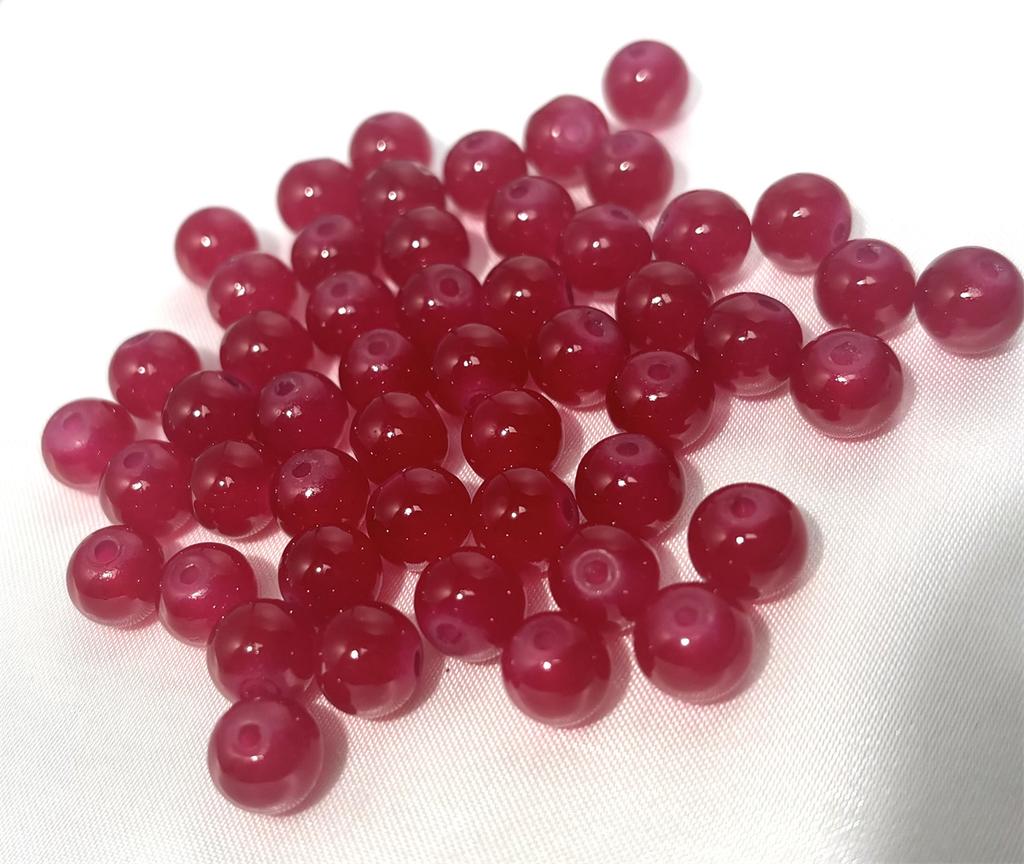 50pcs 8mm Glass Crack Imitation Jade Color Series Round Beads DIY Handmade Necklace Bracelet Loose Beads Jewelry Accessories