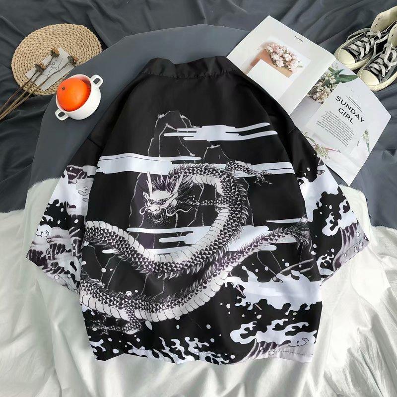 

Мужской кардиган, японский оби, юката, мужское хаори, японское пальто с волнистым принтом карпа, традиционная японская одежда XXL