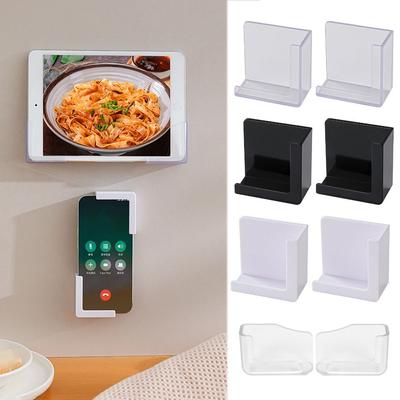 1 Paar Langlebiger Wandmontierter Handyhalter Getrennter Typ Multifunktionaler Tablet-Computer-Ständer Selbstklebendes Lade-Rack