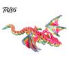 Desktop Fantasy Display Ornament 3D Printed Articulated Dragon Figurine with Adjustable Wings and Unique Eyes, Wing Toy Movable Joints Sculpture