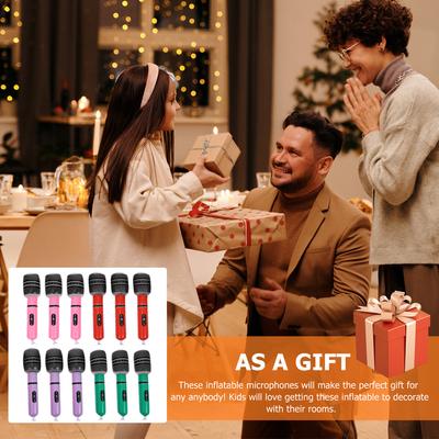 Microphone Inflatable Toy Kids Up Blow Prop Toys Microphones Party Pretend Fake Play Decorations Karaoke Music Mic Musical