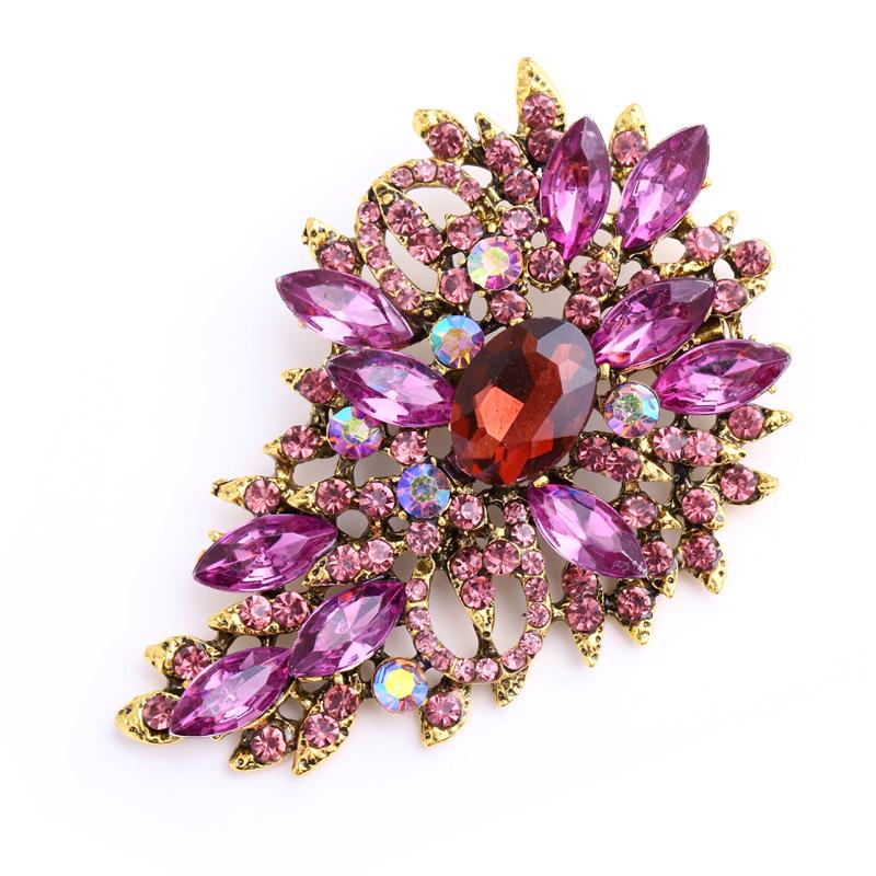 Crystal Glass Brooch - Fashionable European & American Style Pin for Men and Women