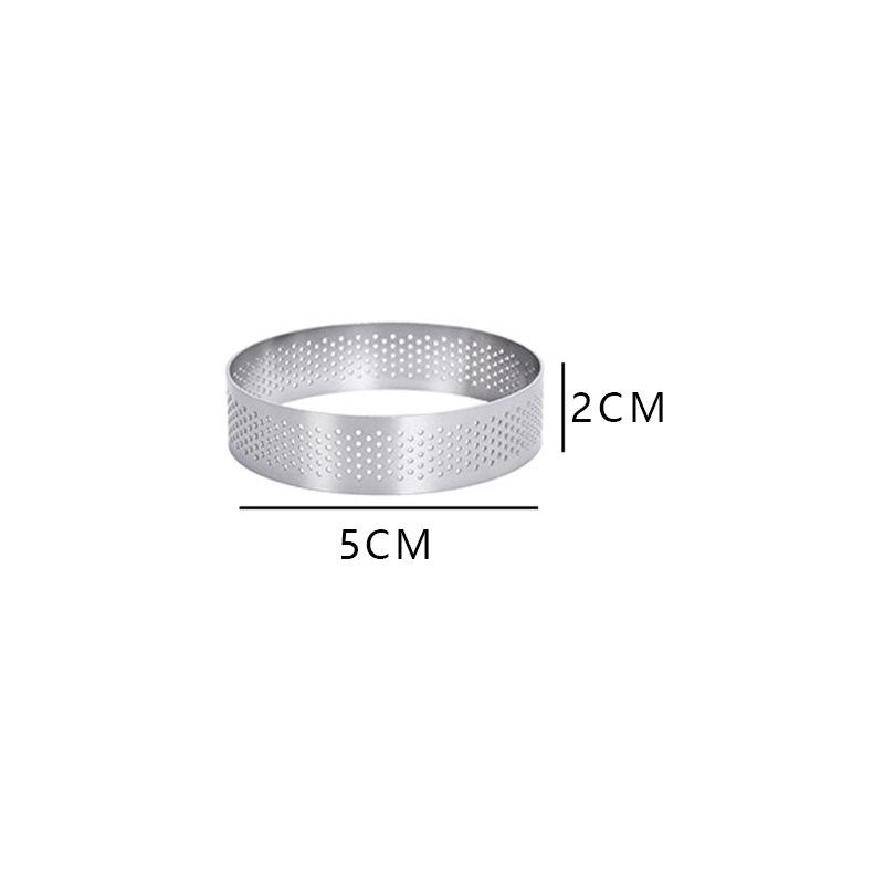 Circular Tart Ring Stainless Steel Tartlet Mold Perforated Fruit Pie Quiche Cake Mousse Mold Kitchen Pastry Baking Mold